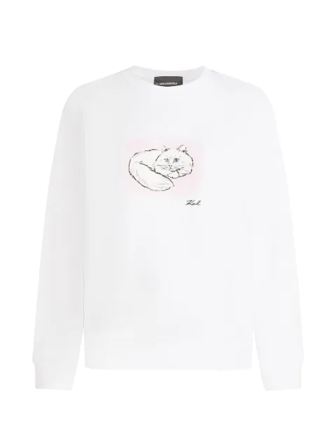 Karl Lagerfeld cat-portrait sweatshirt White B3W20034100