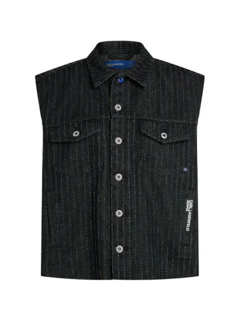 Karl Lagerfeld Jeans pinstripe denim gilet Black B3M14042B69