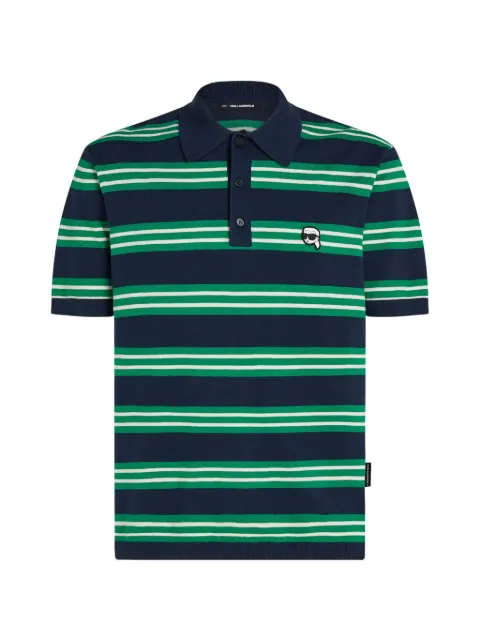 Karl Lagerfeld Ikon-patch striped polo shirt Blue B3M18030637