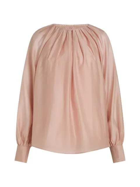 Karl Lagerfeld gathered-neck long-sleeve blouse Pink B3W11016506