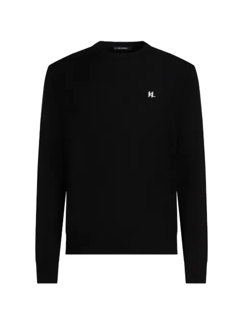 Karl Lagerfeld logo-embroidered merino sweater Black B3M18033999