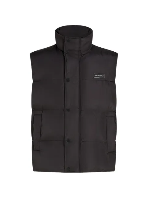 Karl Lagerfeld logo-patch padded gilet Black B3M15050999
