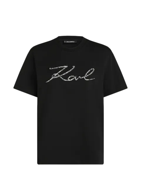 Karl Lagerfeld Signature bouclé T-shirt Black B3W17089999