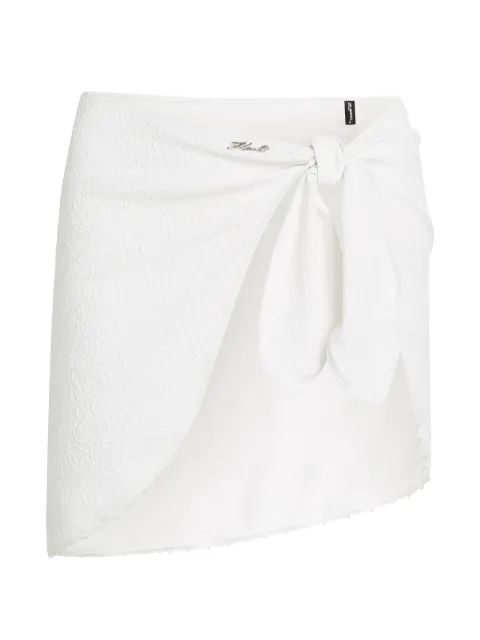 Karl Lagerfeld textured pearl-embellished pareo White B3W46014B09