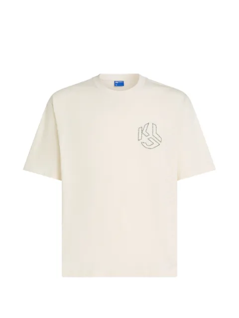 Karl Lagerfeld Jeans logo-embroidery T-shirt Neutrals B3M17012