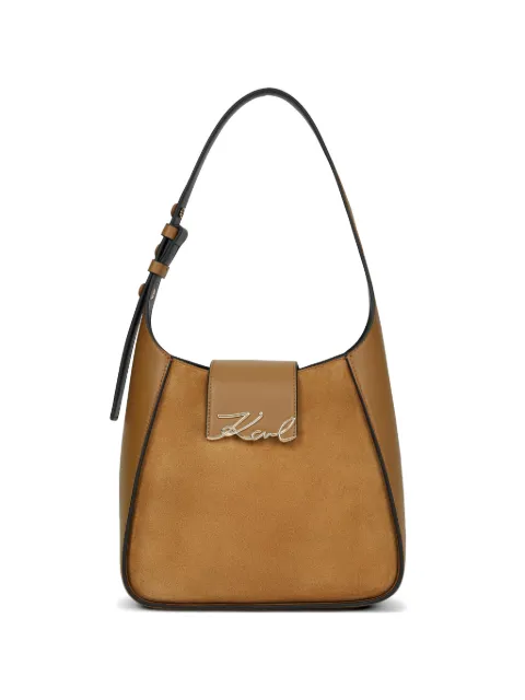 Karl Lagerfeld K/Signature suede shoulder bag Neutrals B3W303051XV