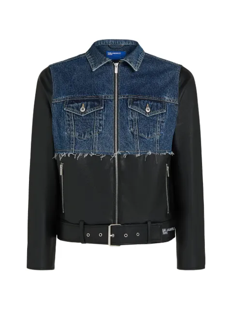 Karl Lagerfeld Jeans panelled raw-cut jacket Black B3W140262AT