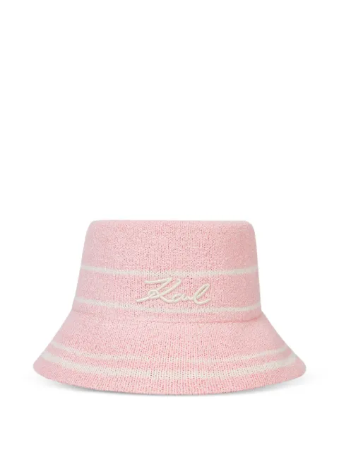 Karl Lagerfeld Signature knit bucket hat Pink B2W460781VJ