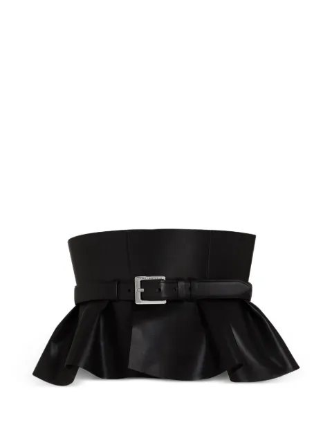 Karl Lagerfeld Leather corset peplum belt Black B3W33088999