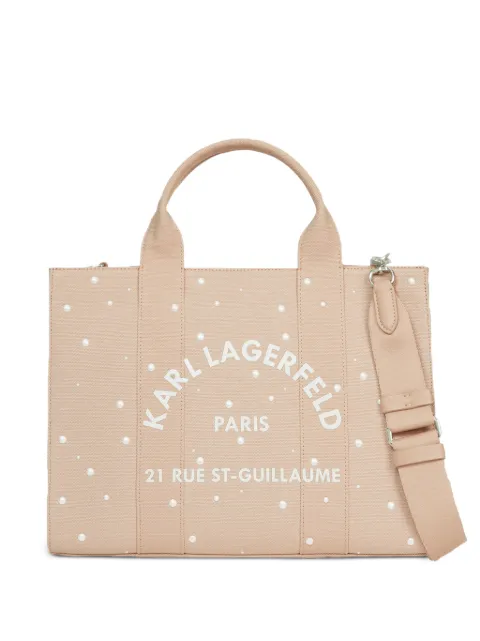 Karl Lagerfeld medium Rue St-Guillaume pearl-embellished tote bag Pink B3W50022506