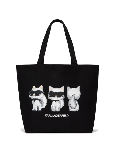 Karl Lagerfeld Ikon Choupette reversible tote bag Black B3W50017999