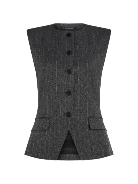 Karl Lagerfeld pinstripe tailored waistcoat Grey B3W11028255