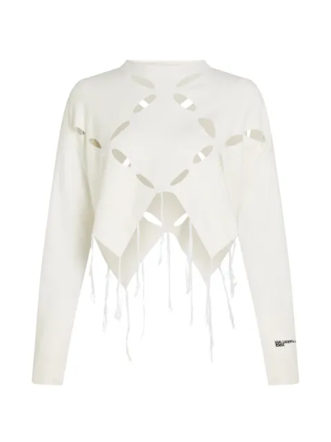Karl Lagerfeld Jeans cut-out fringed sweater Neutrals B3W18013