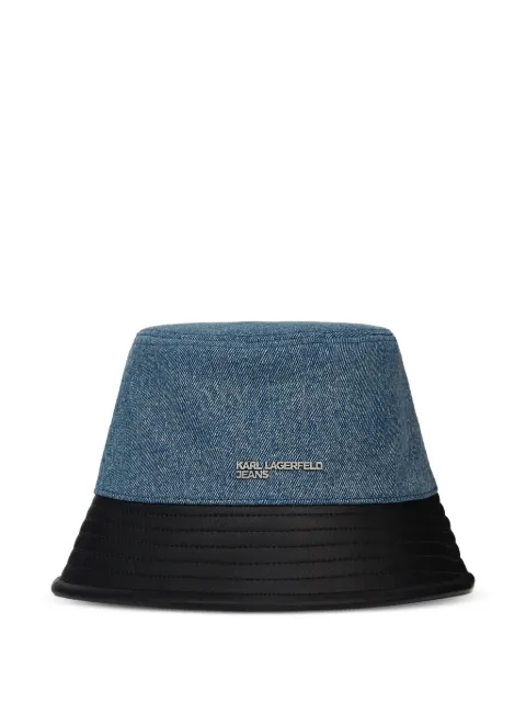 Karl Lagerfeld Jeans logo-plaque denim bucket hat Blue B3W330522AT
