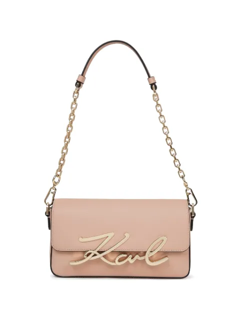 Karl Lagerfeld small K/Signature chain leather shoulder bag Pink B3W30013108