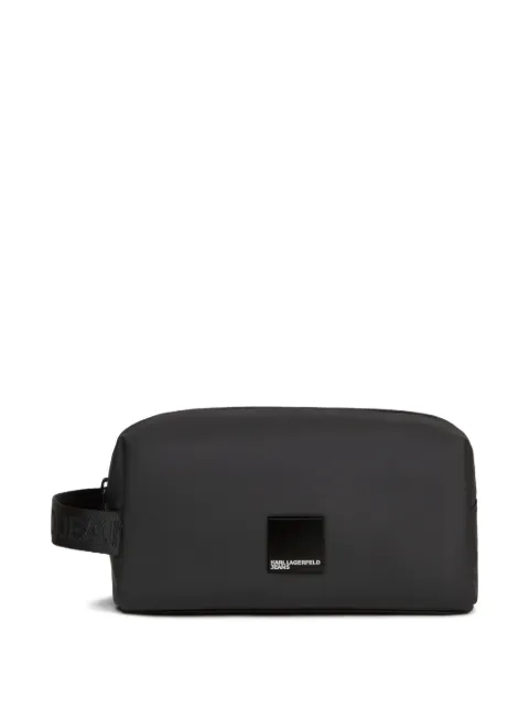 Karl Lagerfeld Jeans logo-plaque wash bag Black B3M32057