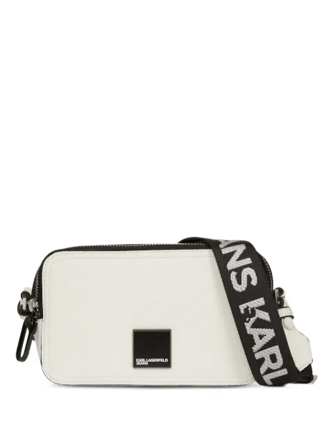 Karl Lagerfeld Jeans logo-plaque camera bag White B3W301692OO