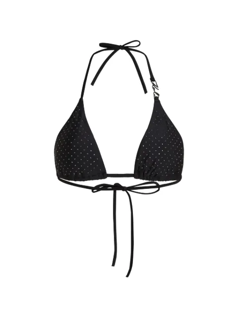 Karl Lagerfeld rhinestone triangle bikini top Black B3W46025999