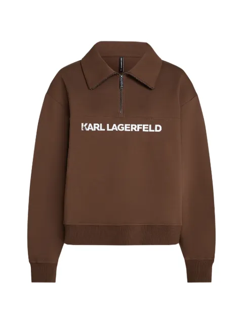 Karl Lagerfeld logo-print quarter-zip sweatshirt Brown B3W440172QX