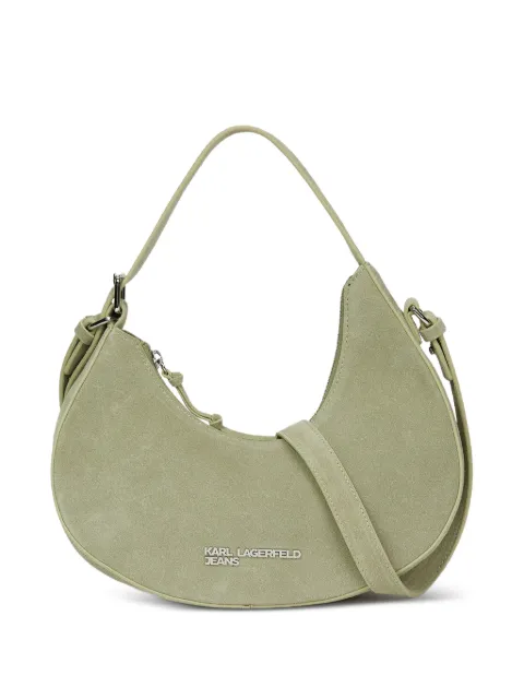 Karl Lagerfeld Jeans suede crescent shoulder bag Green B3W301552ON
