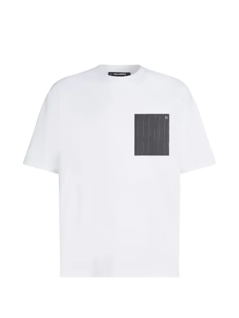Karl Lagerfeld Pinstripe pocket T-shirt White B3M17085100