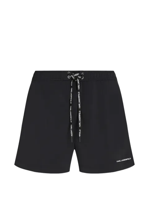 Karl Lagerfeld logo-print drawstring swim shorts Black B3M46053999
