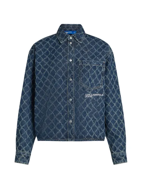 Karl Lagerfeld Jeans argyle denim shirt Blue B3W11008A39