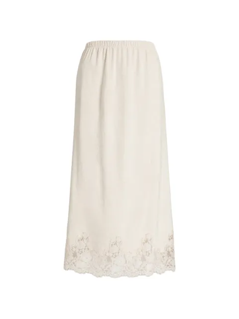 Alberta Ferretti lace-trim midi skirt White AEF262U01066645