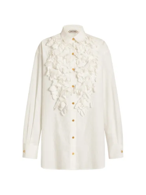 Alberta Ferretti ruffled long-sleeved shirt White AEF262U02086622