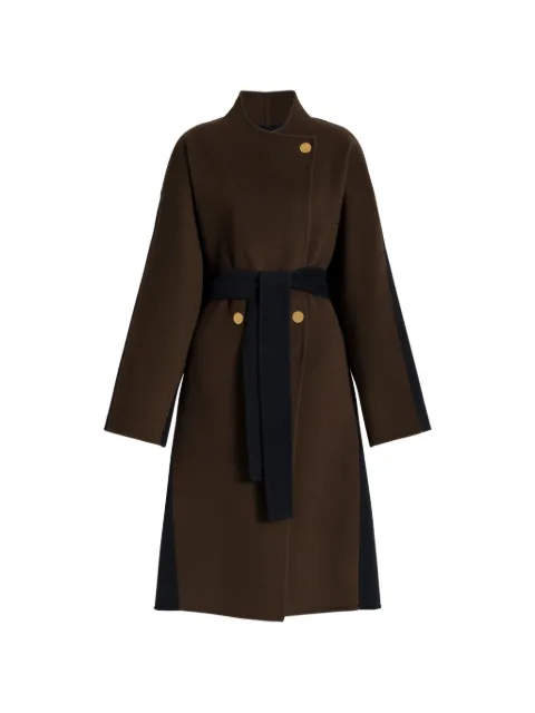Alberta Ferretti two-tone belted wool coat Brown AEF262U06046659