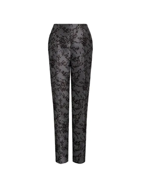 Alberta Ferretti floral-print pressed-crease trousers Grey AEF262U03016647