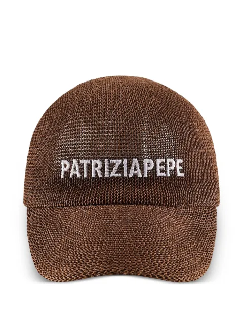 Patrizia Pepe woven baseball cap hat Brown 2F0142V014