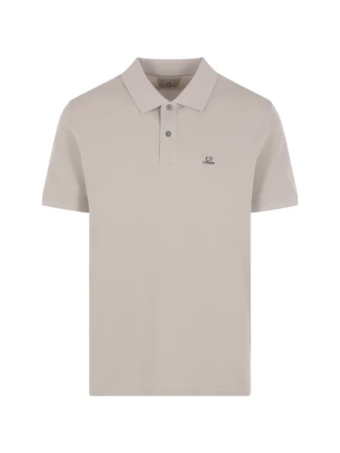 C.P. Company logo-patch polo shirt Neutrals 20CMPL721A005263W904