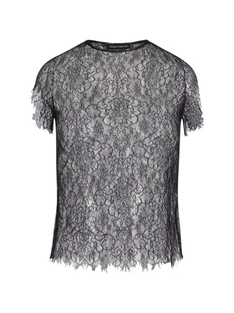 PAULINE DUJANCOURT lace short-sleeve top Black A144BK