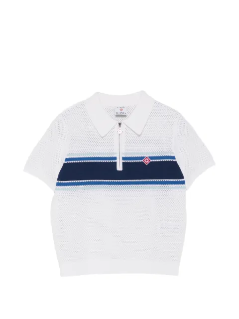 Casablanca striped zip polo shirt White WSS26KW126201
