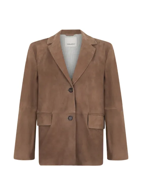 'S Max Mara Anfora suede notched-lapel jacket Brown 2619441013600