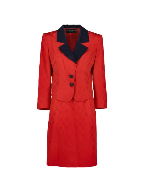 Mario Borsato Vintage 1980s geometric-pattern skirt suit Red W22041904