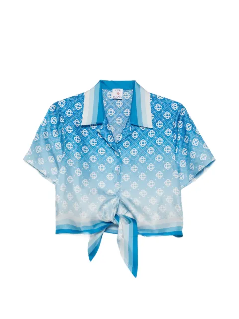 Casablanca diamond monogram knotted shirt Blue WSS26SH26601