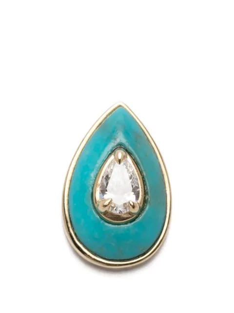 Rainbow K turquoise diamond earring Gold E149