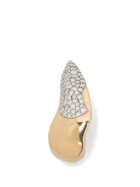 Rainbow K large shark diamond earring Gold E049