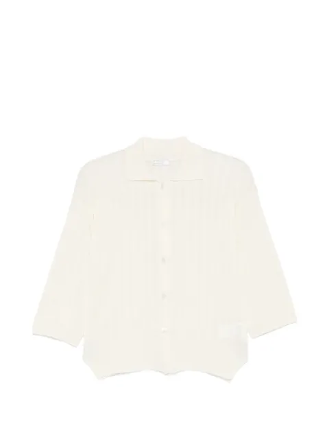Peserico ribbed-knit cardigan Neutrals M99152F1209386
