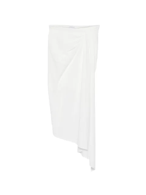 Amazuìn Emma gathered asymmetric midi skirt White 12EMMUOW