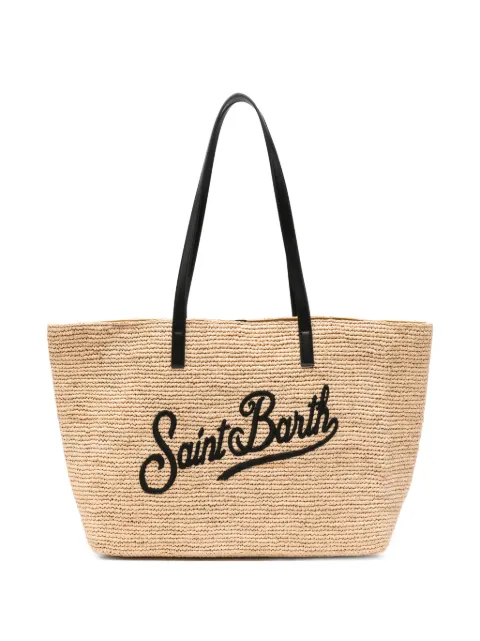 MC2 Saint Barth Raffia City logo-embroidered tote bag Neutrals RAFC001
