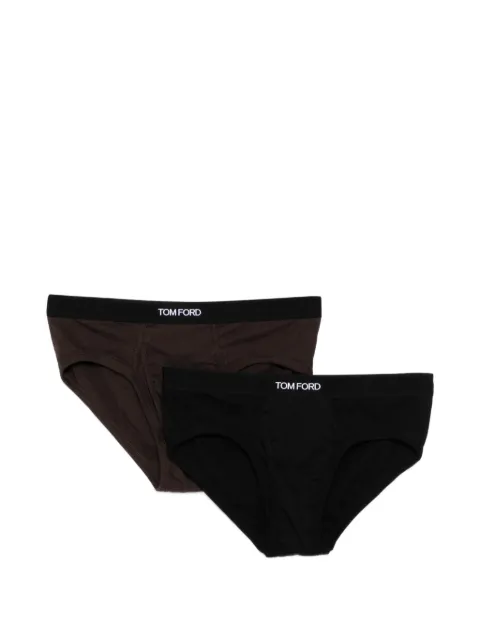 TOM FORD logo-waistband jersey briefs Brown T4XC11040