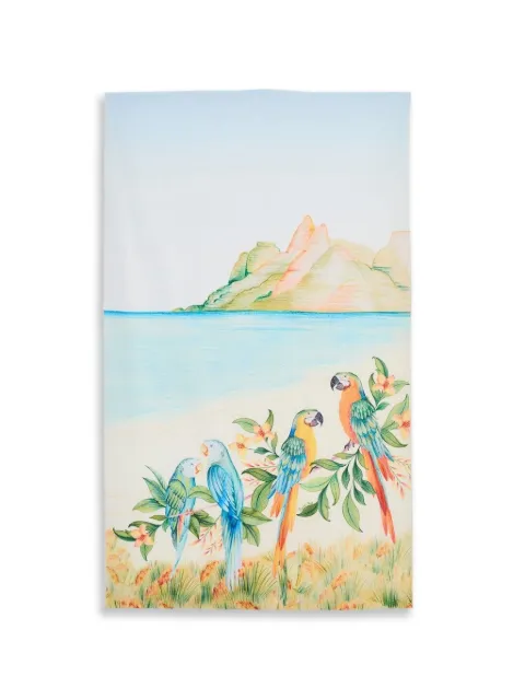 FARM Rio landscape-print parrot scarf Neutrals 365084