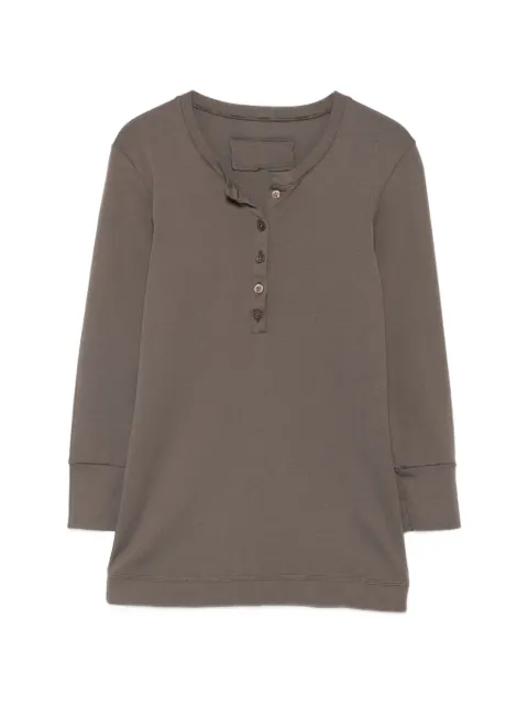 Private 0204 buttoned Henley T-shirt Brown C192