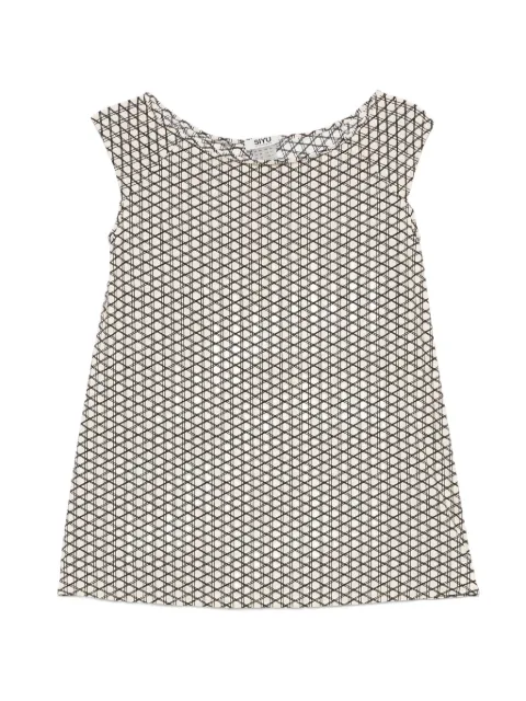 Siyu geometric-pattern blouse Neutrals S26SMDU519