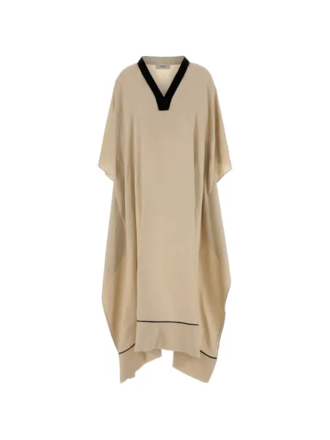 Agnona V-neck kaftan Neutrals TR1108YU3049