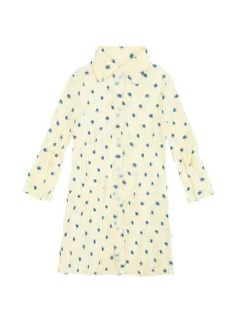Gongdid Design floral pleated shirt-dress Neutrals GD174FLOWER