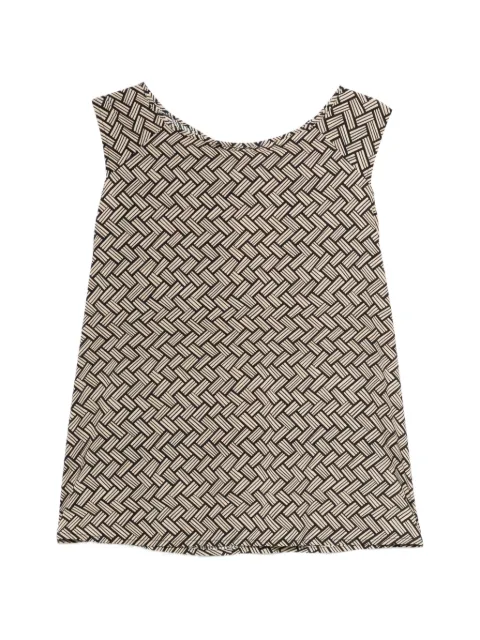 Siyu geometric-pattern sleeveless blouse Neutrals S26SMTA519